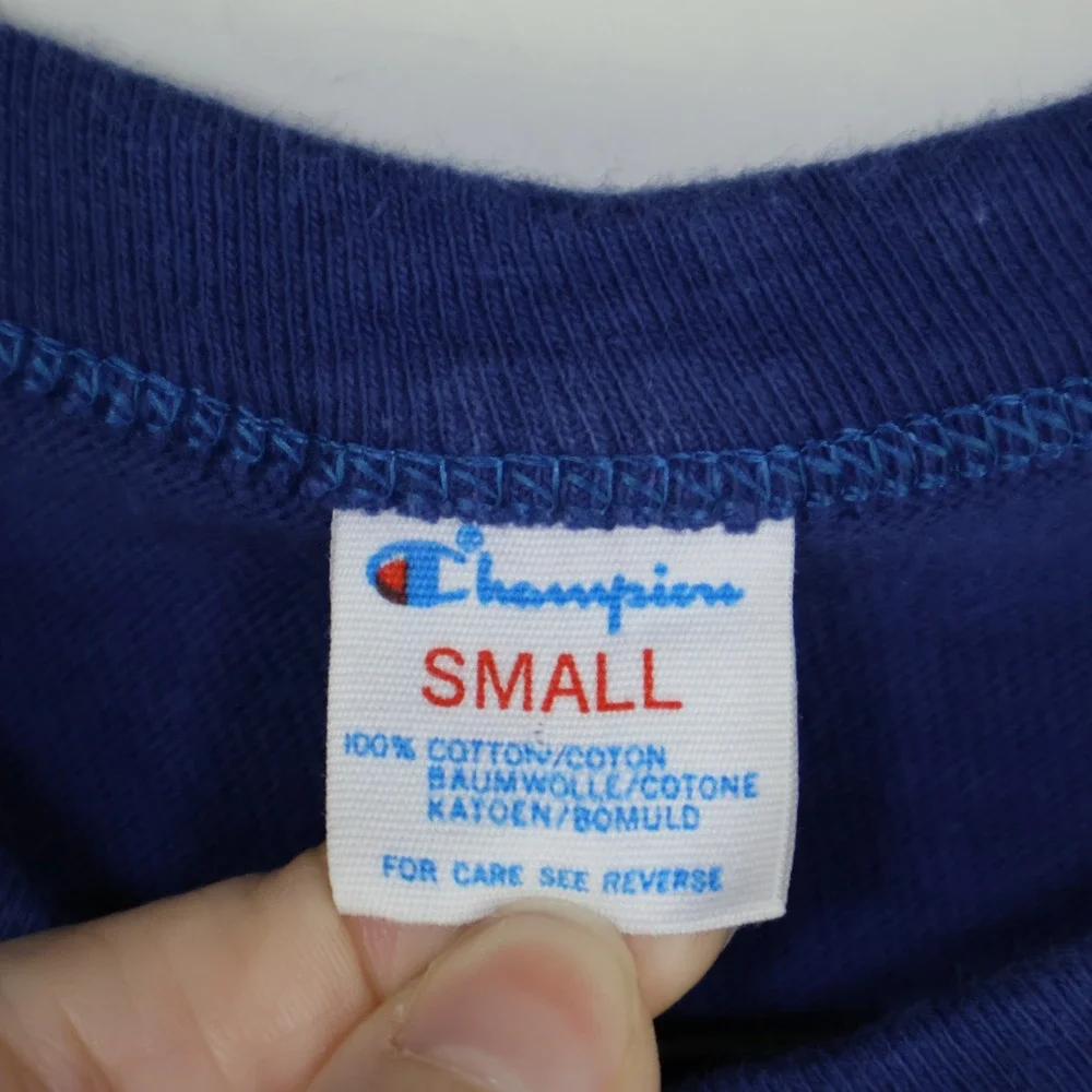 Vintage 80s Champion Seattle Seahawks T-Shirt Small Retro NFL Blue Cotton - Picture 4 of 16